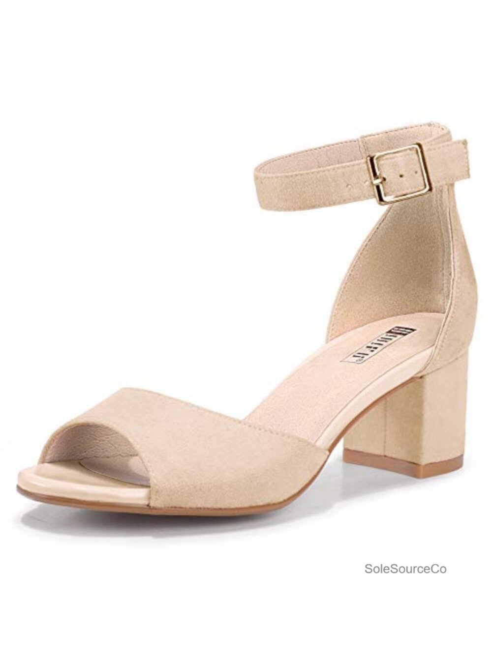 Peep Toe Low Block Heel Sandals Ankle Strap Wedding Dress Shoes